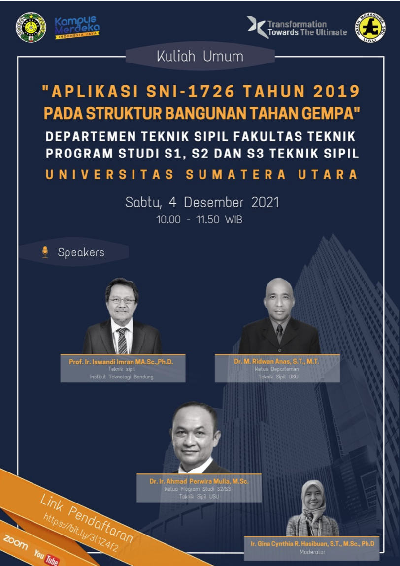 Public Lecture "Application of SNI 1726 Year 2019 on Earthquake Resistant Building Structures"